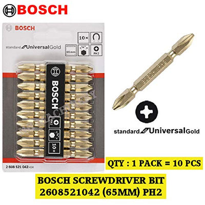 BOSCH 2608521042 10 PIECE 65MM DOUBLE ENDED SCREWDRIVER BIT SET